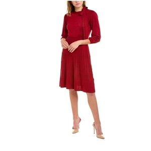 NANETTE BY NANETTE LEPORE GABRIELLA SWEATERDRESS RED SPARKLE HOLIDAY L (12)